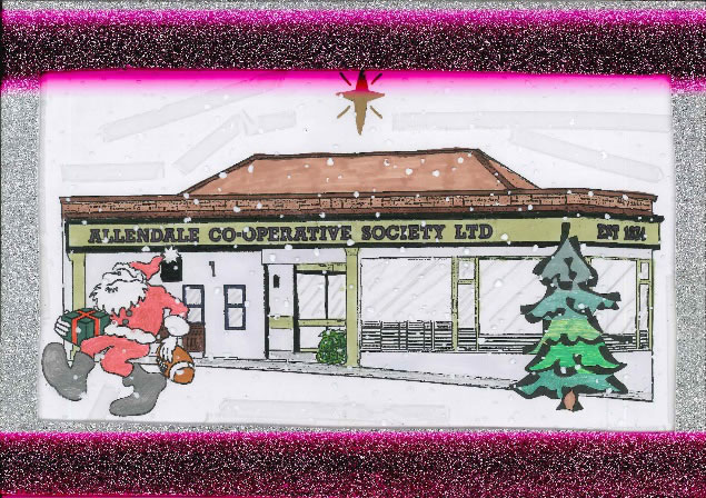 Allendale Coop and Santa colouring sheet