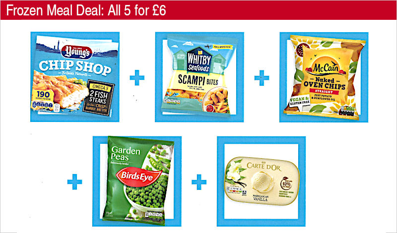 Frozen Meal Deal up to 19 November: all 5 for £6