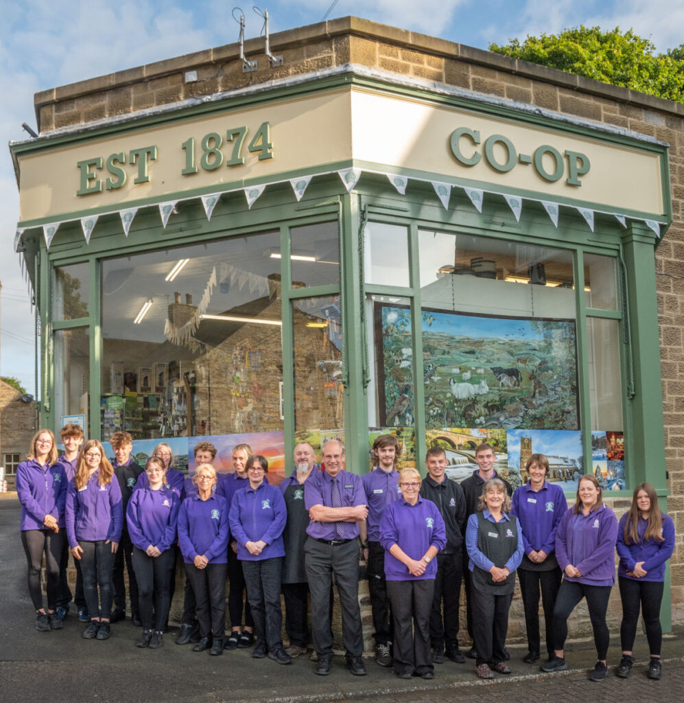 Allendale Co-op staff gathered outside the shop