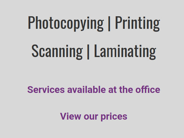 Photocopying | Laminating | Scanning | Printing