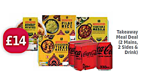 Takeaway Meal Deal (2 Mains, 2 Sides & Drink)